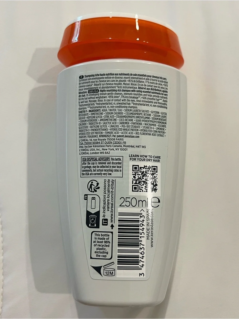 Kerastase Nutritive Bain Satin Hydrating Shampoo (250mL) NWT